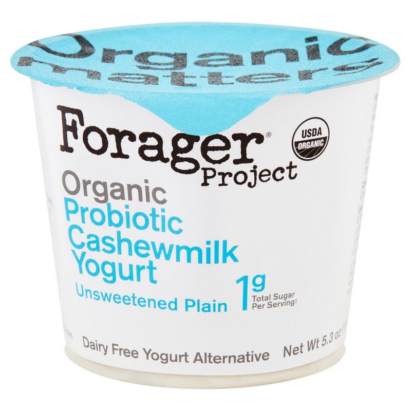 Forager Project Organic Unsweetened Plain Probiotic Cashewmilk Dairy Free Yogurt Alternative, 5.3 oz