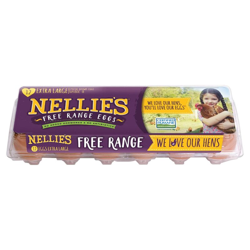 Nellie's Fresh Brown Free Range Eggs, Extra Large, 12 count, 27 oz