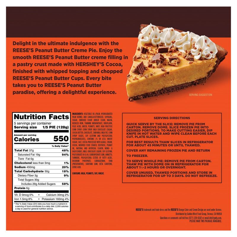 Reese's Peanut Butter Crème Pie, 22.5 oz