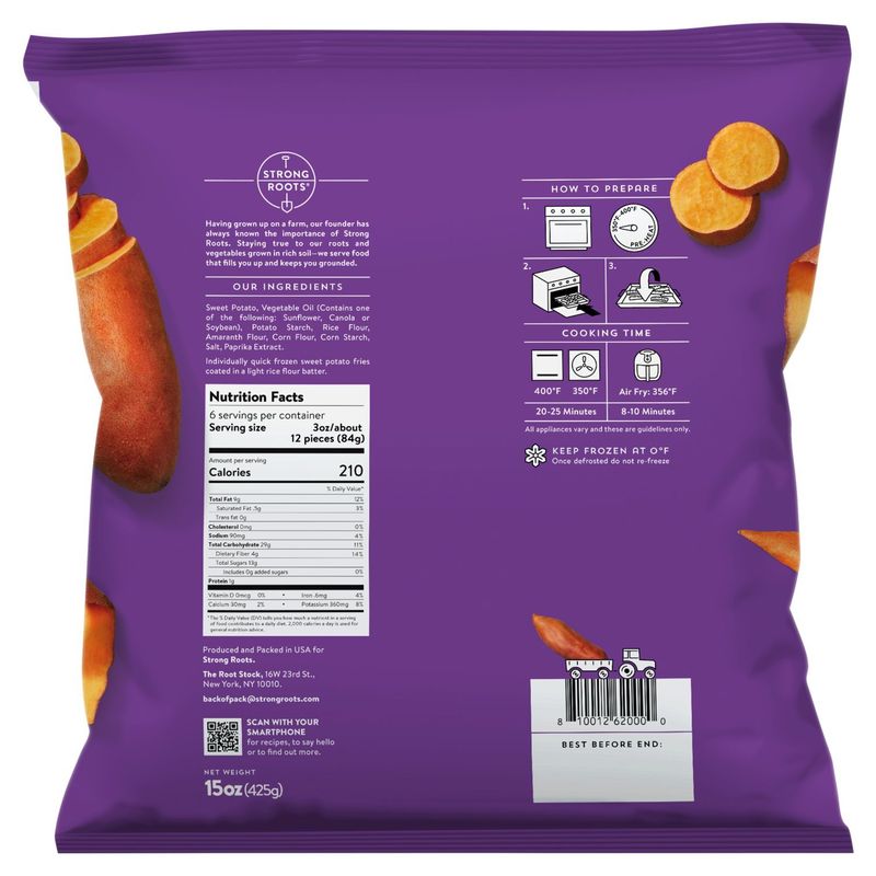 Strong Roots Oven Baked Sweet Potato Fries, 15 oz