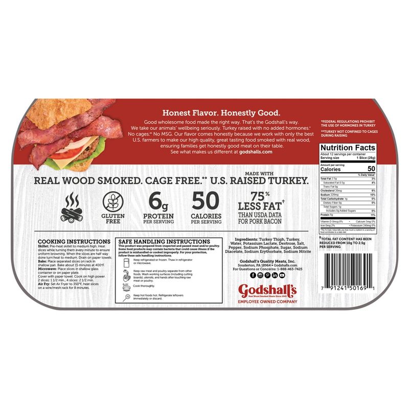 Godshall's Peppered Turkey Bacon, 12 oz