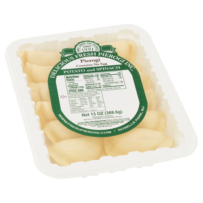Delicious Fresh Pierogi Inc. Potato and Spinach Pierogi, 13 oz