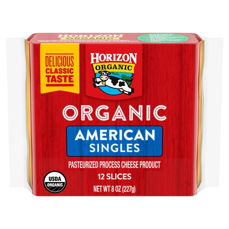 Horizon Organic American Singles Pasteurized Process Cheese Product, 12 count, 8 oz