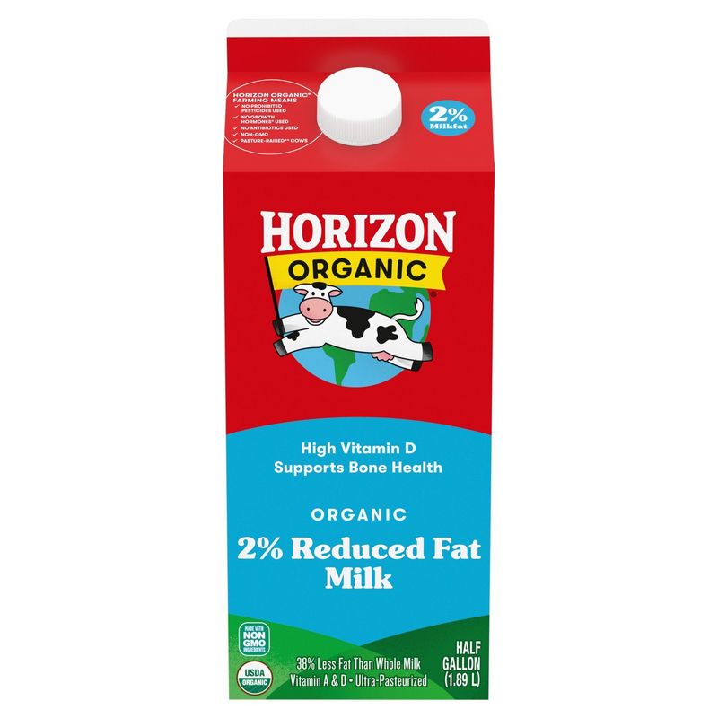 Horizon Organic Organic 2% Reduced Fat Milk, half gallon