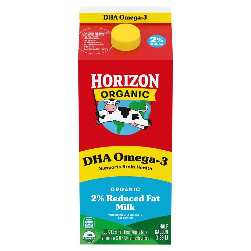 Horizon Organic Reduced Fat Milk, half gallon