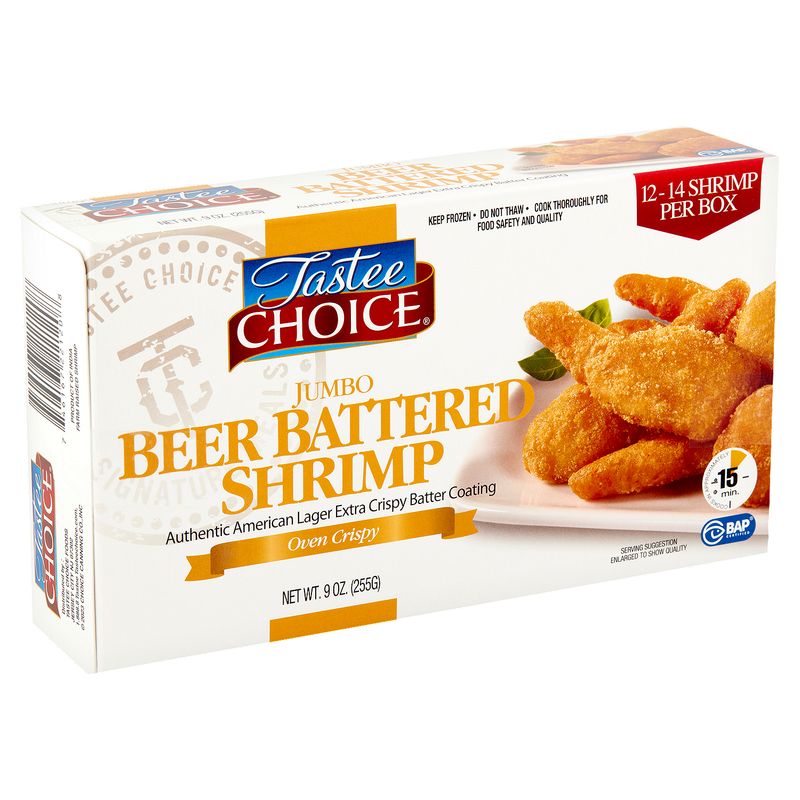 Tastee Choice Oven Crispy Jumbo Beer Battered Shrimp, 12 - 14 count, 9 oz
