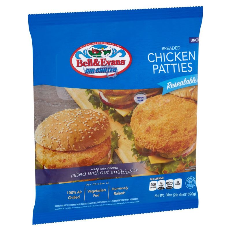Bell &amp; Evans Breaded Chicken Patties, 36 oz