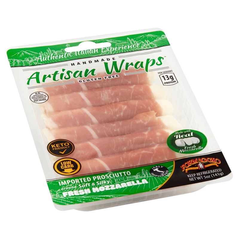 Formaggio Imported Prosciutto Fresh Mozzarella Artisan Wraps, 5 oz