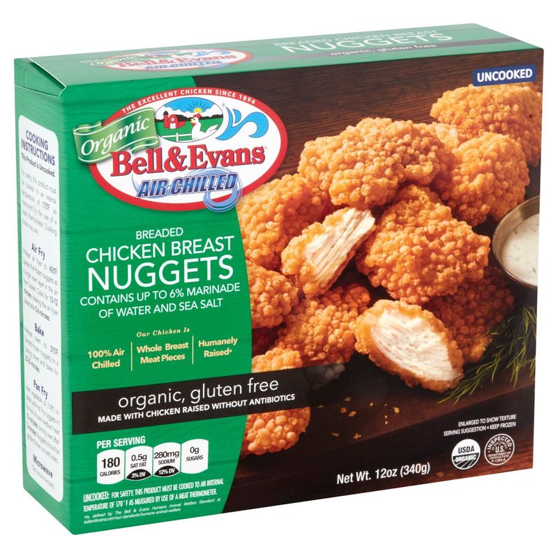 Bell &amp; Evans Organic Breaded Chicken Breast Nuggets, 12 oz