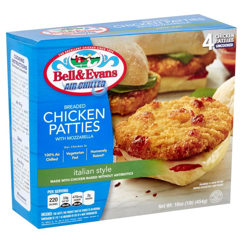 Bell &amp; Evans Breaded Chicken Patties with Mozzarella, 16 oz