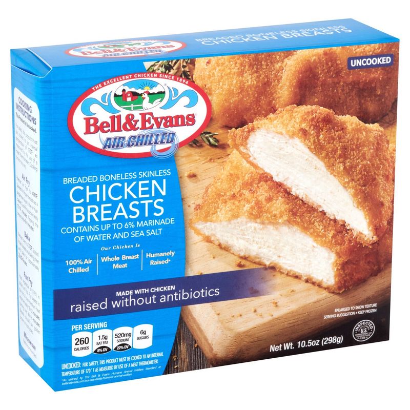 Bell &amp; Evans Breaded Boneless Skinless Chicken Breasts, 10.5 oz