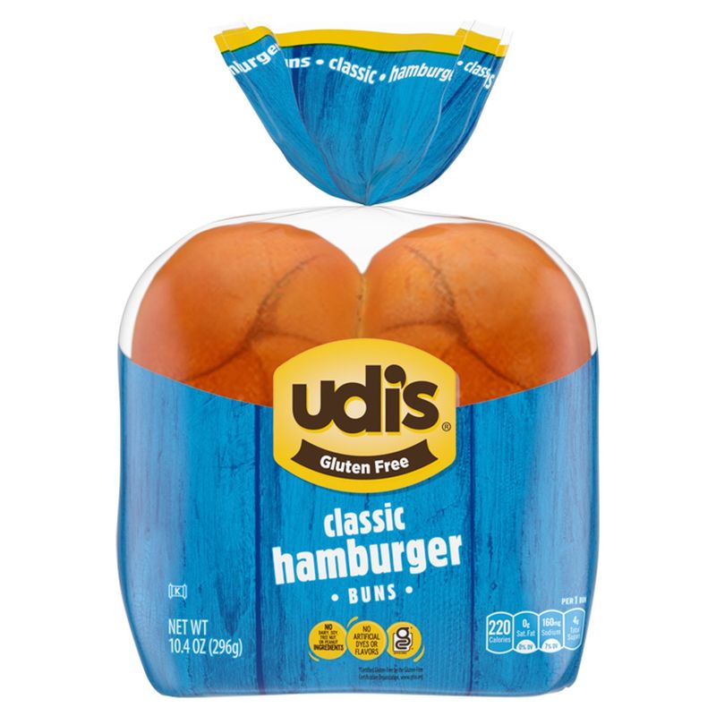 Udi's Gluten Free Classic Hamburger Buns, 10.4 oz