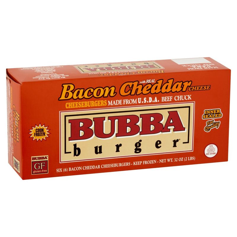 Bubba Burger Bacon Cheddar Cheeseburgers, 6 count, 32 oz