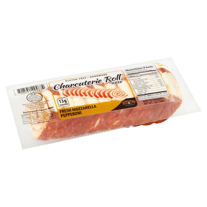 Formaggio Sliced Fresh Mozzarella Pepperoni Charcuterie Roll, 7 oz