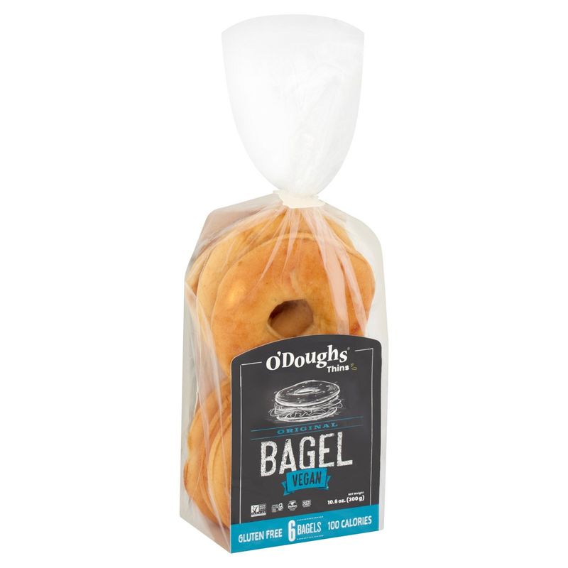 O'Doughs Thins Original Vegan Gluten Free Bagels, 6 count, 10.6 oz