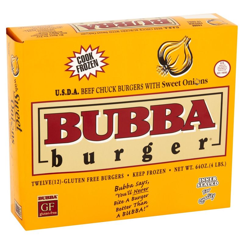 Bubba Burger U.S.D.A. Beef Chuck Burgers with Sweet Onions, 12 count, 64 oz