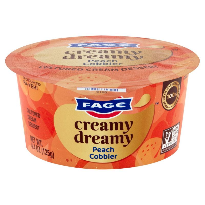 Fage Creamy Dreamy Peach Cobbler Cultured Cream Dessert, 4.4 oz