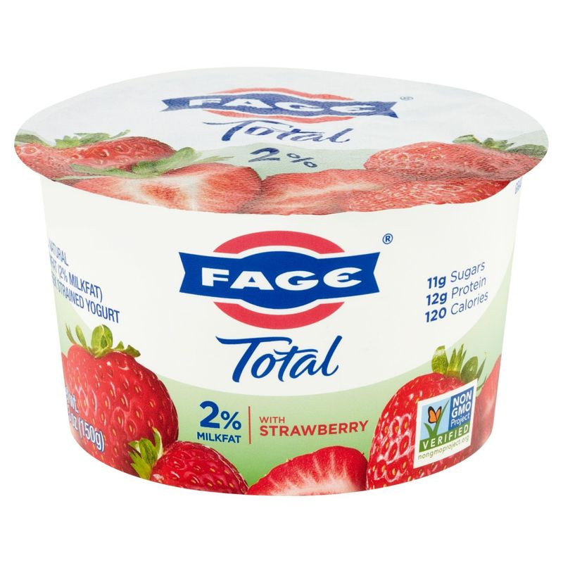 Fage Total 2% Milkfat All Natural with Strawberry Lowfat Greek Strained Yogurt, 5.3 oz