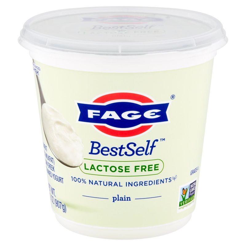 Fage BestSelf Lactose Free Lowfat (2% Milkfat) Plain Greek Strained Yogurt, 32 oz