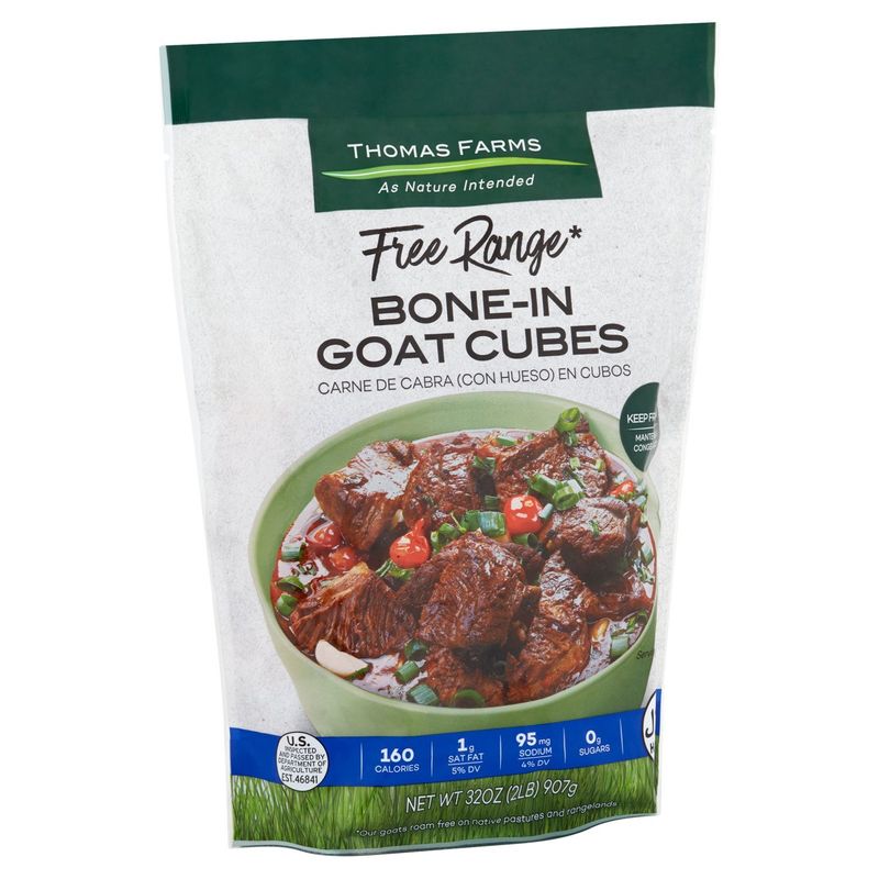 Thomas Farms Bone-in Goat Cubes, 32 oz