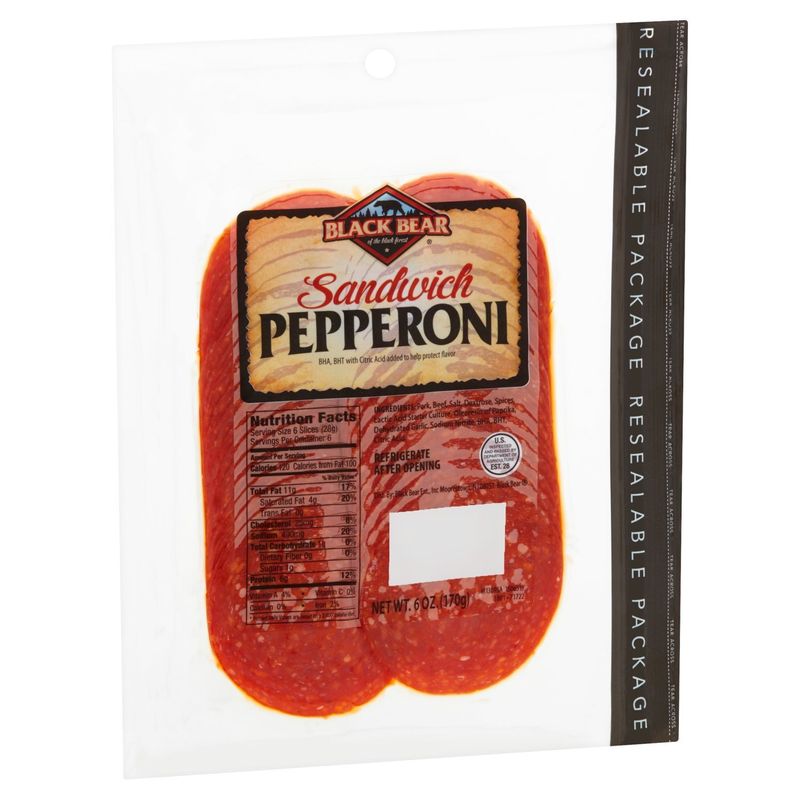 Black Bear Sandwich Pepperoni, 6 oz