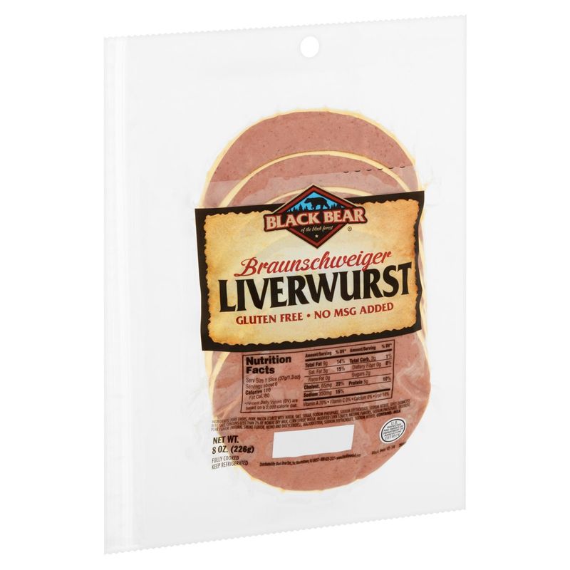 Black Bear Braunschweiger Liverwurst, 8 oz
