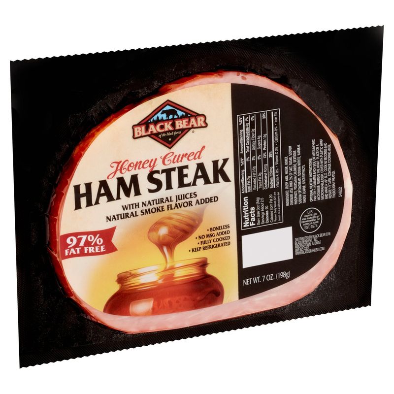 Black Bear 97% Fat Free Honey Cured Ham Steak, 7 oz