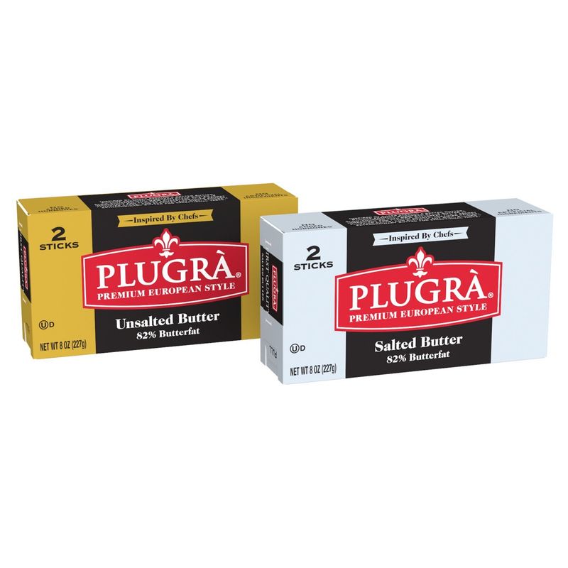 Plugrá Extra Creamy Unsalted Butter, 2 count, 8 oz