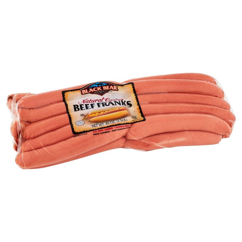 Black Bear Natural Casing Beef Franks, 40 oz