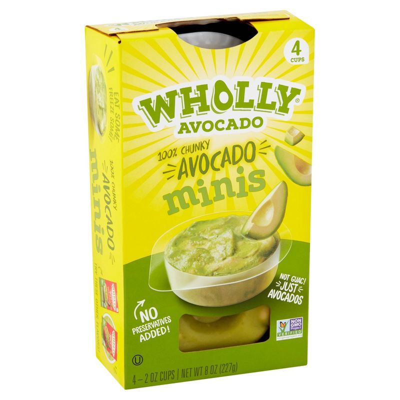 Wholly Avocado 100% Chunky Minis Avocado, 2 oz, 4 count