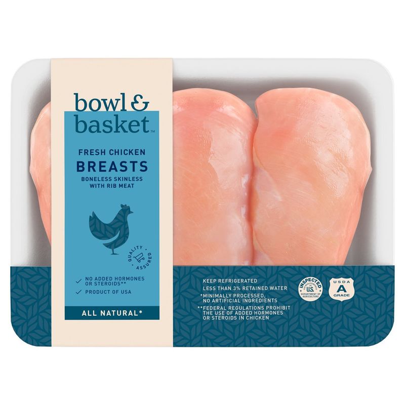 Bowl &amp; Basket Boneless Skinless Fresh Chicken Breasts with Rib Meat