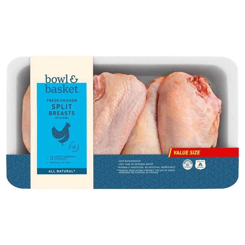 Bowl &amp; Basket Fresh Chicken Split Breasts with Ribs Value Size