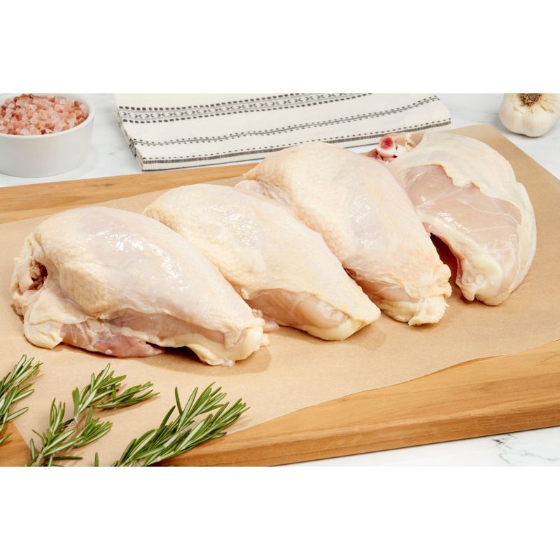 Fresh Grade A  Split Chicken Breasts, Bone In, Value Size, Average Weight 3.5 lb Pack