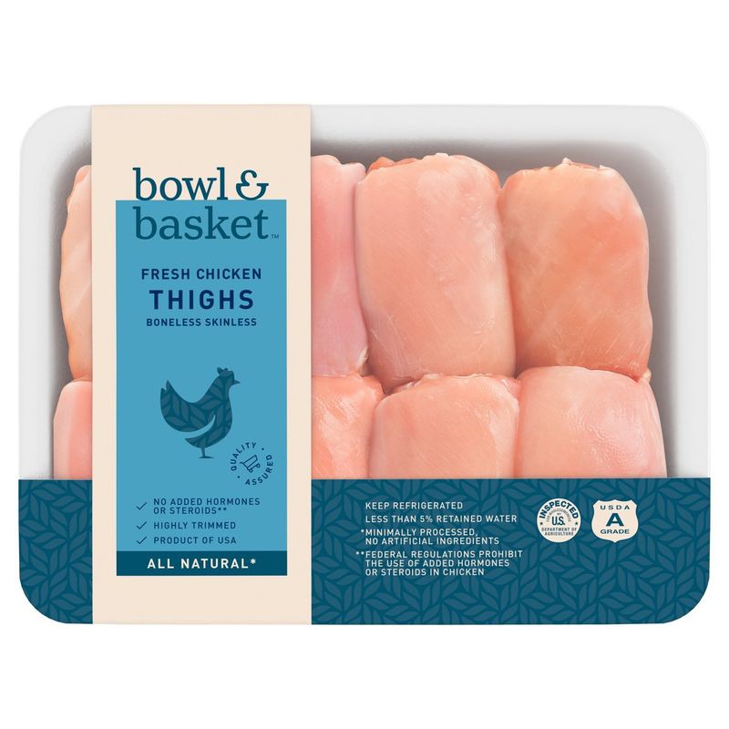 Bowl &amp; Basket Boneless Skinless Fresh Chicken Thighs