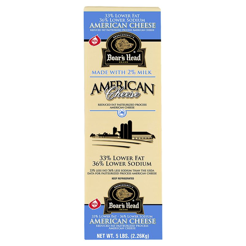 Boar's Head 33% Lower Fat &amp; 36% Lower Sodium American Cheese