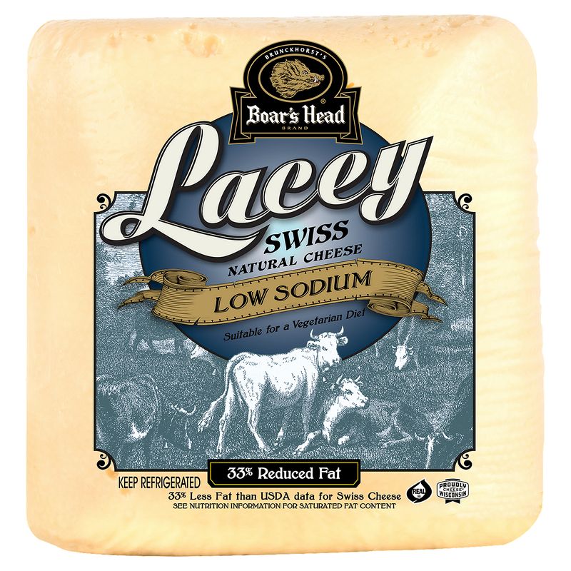 Boar's Head Low Sodium &amp; 33% Reduced Fat Lacey Swiss Natural Cheese