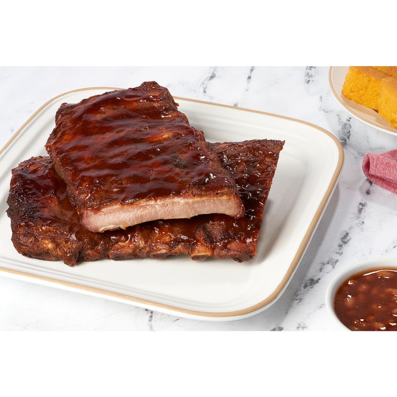 Store Prepared Smoked St. Louis BBQ Ribs, Full Rack - Sold Cold, 24 oz