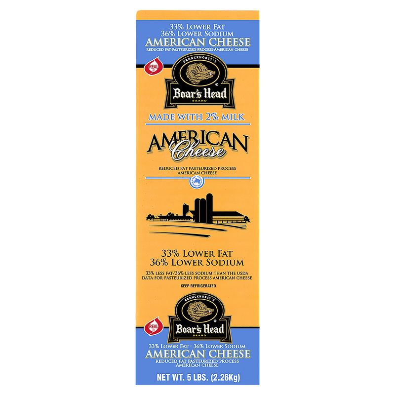 Boar's Head 33% Lower Fat &amp; 36% Lower Sodium American Cheese