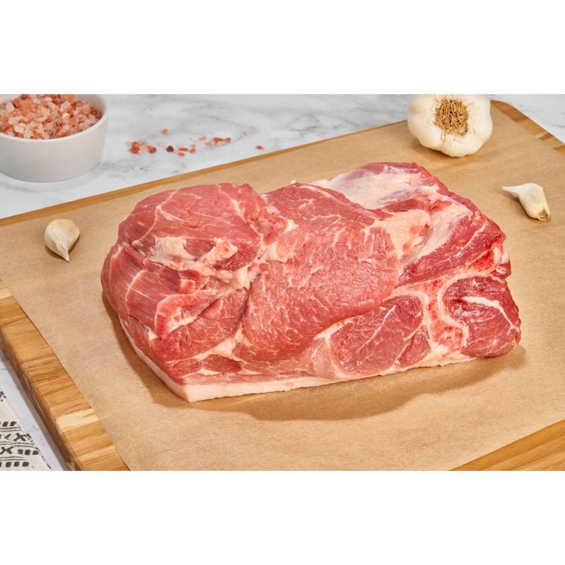 Fresh Pork Shoulder Butt Roast, Bone In, Average Weight 4 lb Pack