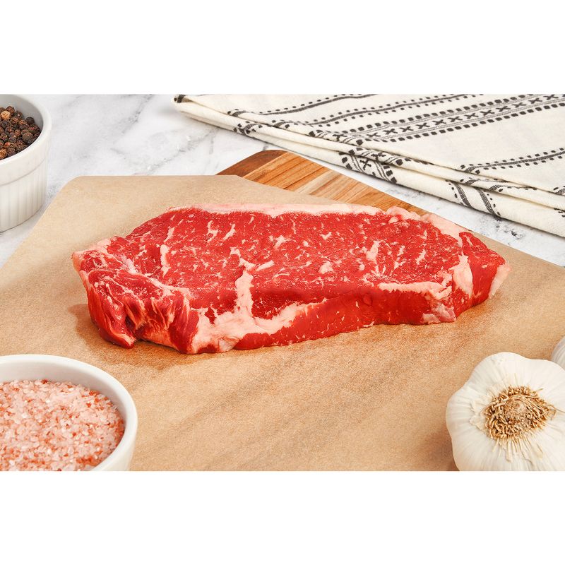 Certified Angus Beef Prime Beef Loin New York Strip Steak, Boneless, Average Weight 1 lb Pack