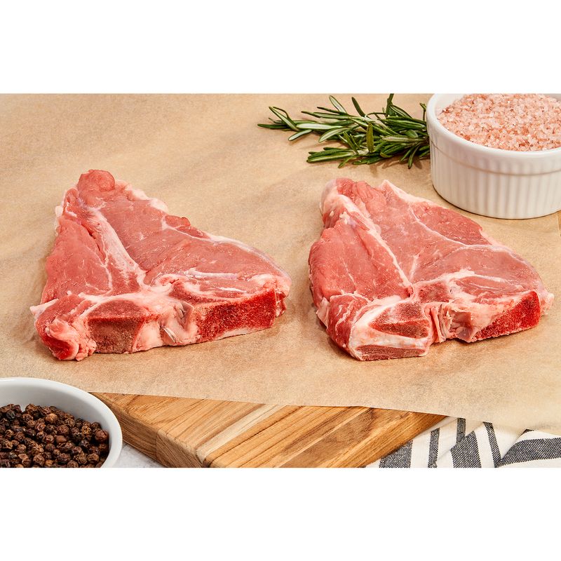 Fresh Veal Loin Chops, Bone In, Average Weight 1 lb Pack