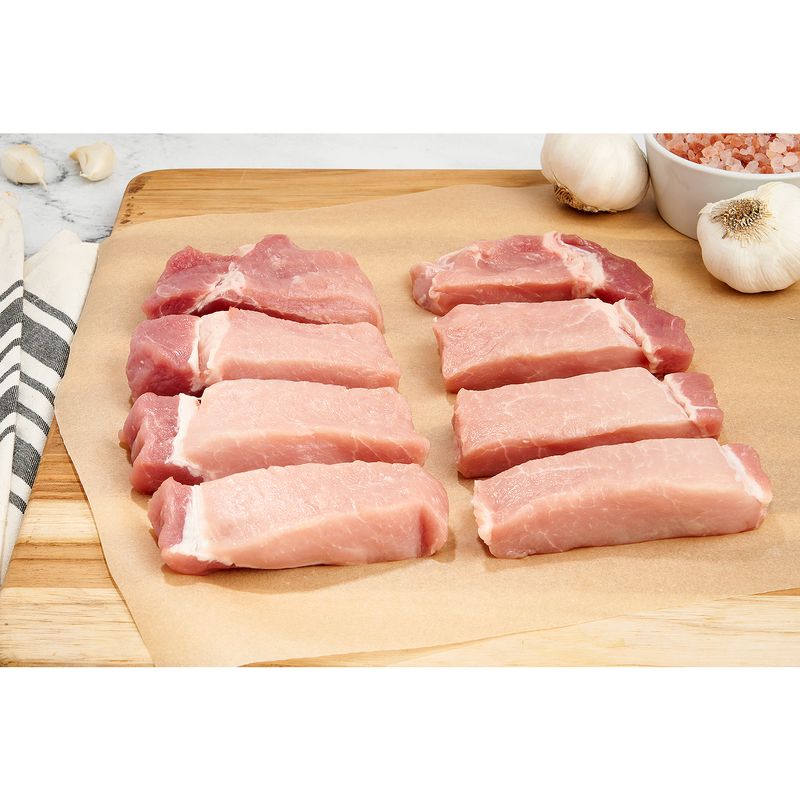 Fresh Rib End Pork Loin for BBQ, Boneless, Average Weight 1 lb Pack