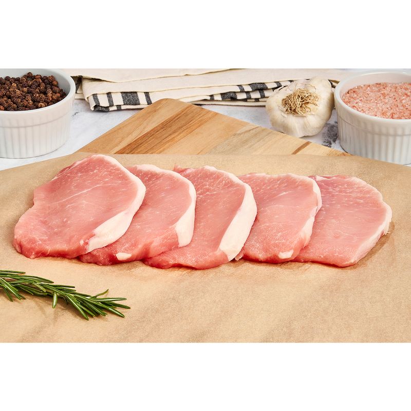 Fresh Center Cut Pork Loin Chops, Boneless, Thin Sliced, Average Weight 1 lb Pack
