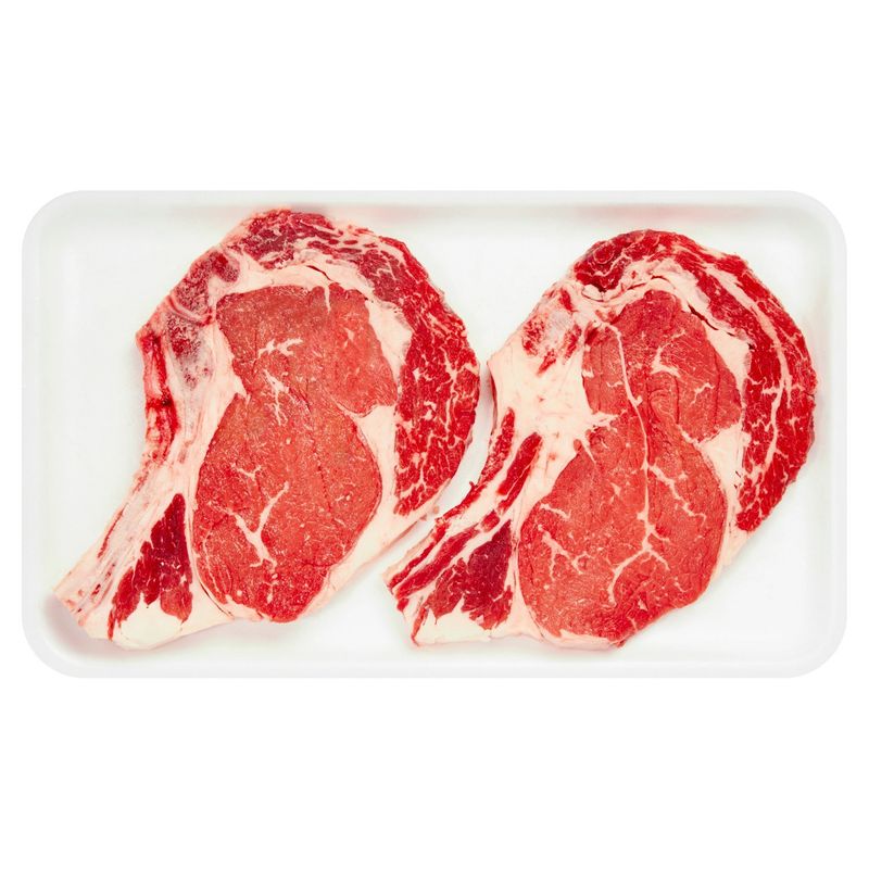 USDA Choice Beef Rib Steak, Bone In, Thin Sliced, Average Weight 1 lb Pack