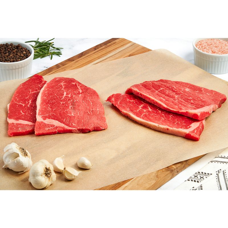 USDA Choice Beef Bottom Round Swiss Steaks, Boneless, Family Pack, Average Weight 3 lb Pack