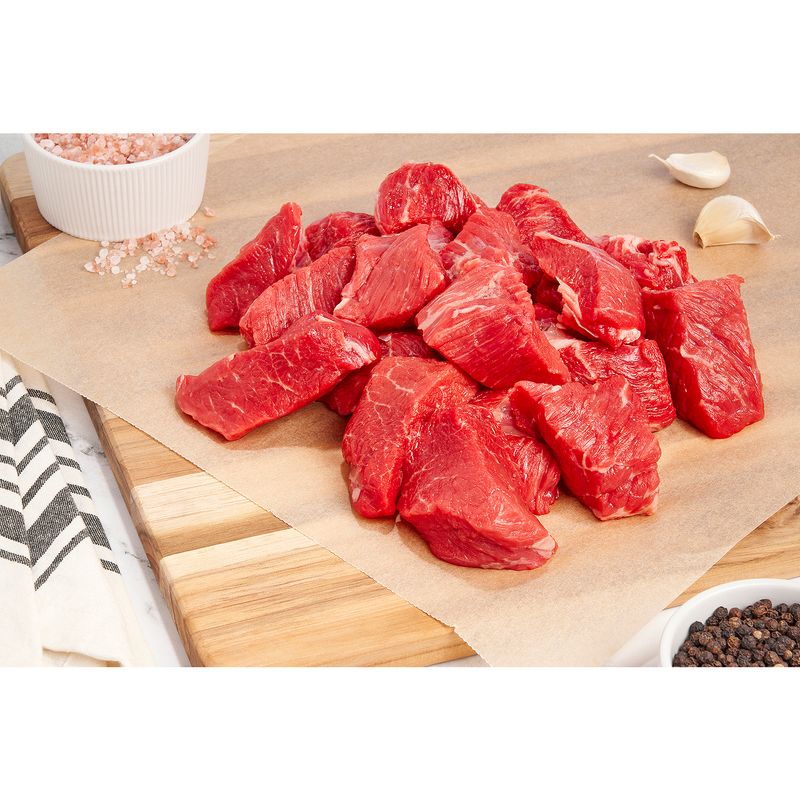 USDA Choice Beef Chuck Stew, Boneless, Family Pack, Average Weight 3 lb Pack