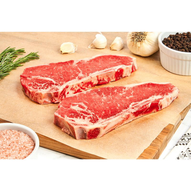 Certified Angus Beef New York Strip Steak, Bone In, Average Weight 2.5 lb Pack