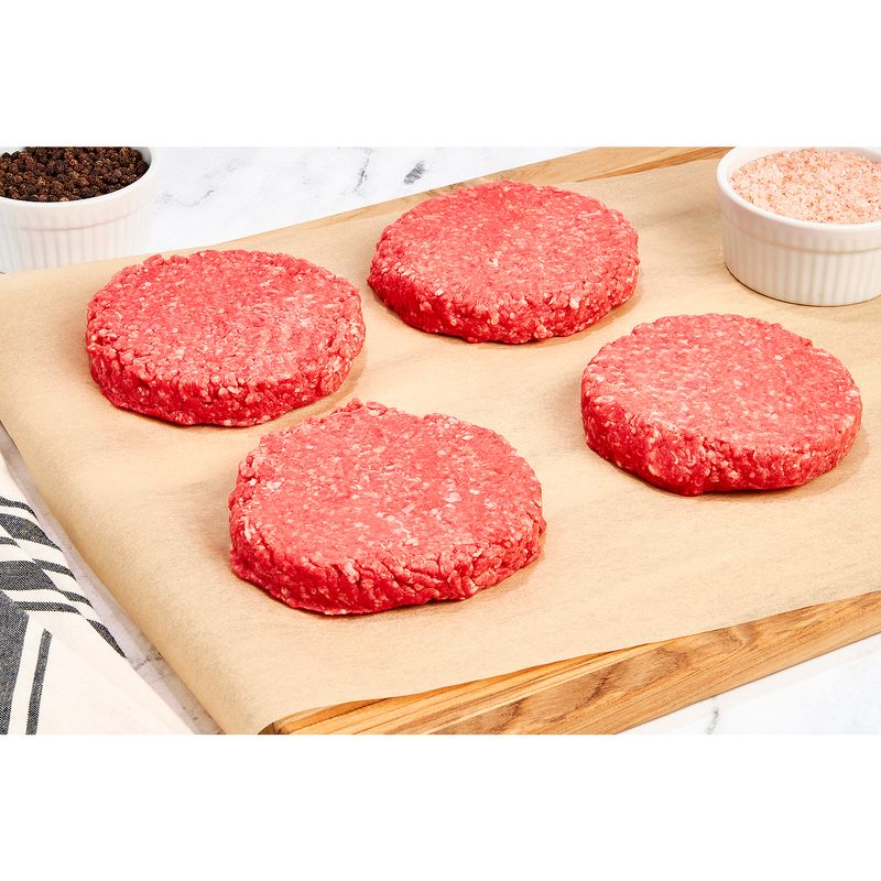 Freshly Ground Beef Patties, 93% Lean / 7% Fat, Average Weight 1.25 lb Pack