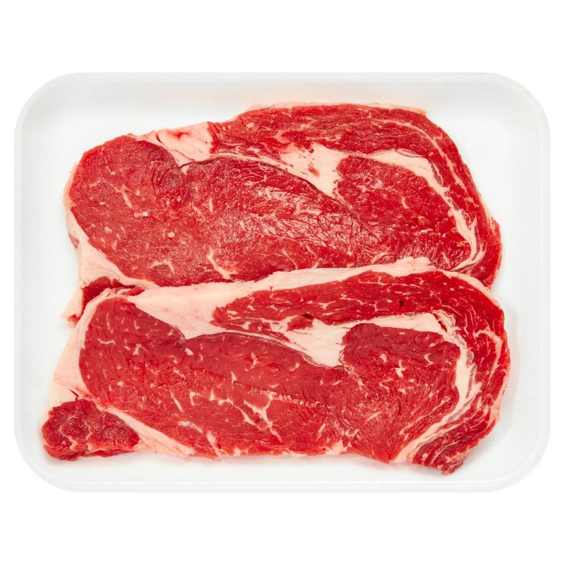 USDA Choice Beef Rib Steak, Boneless, Thin Cut, Average Weight 1 lb Pack