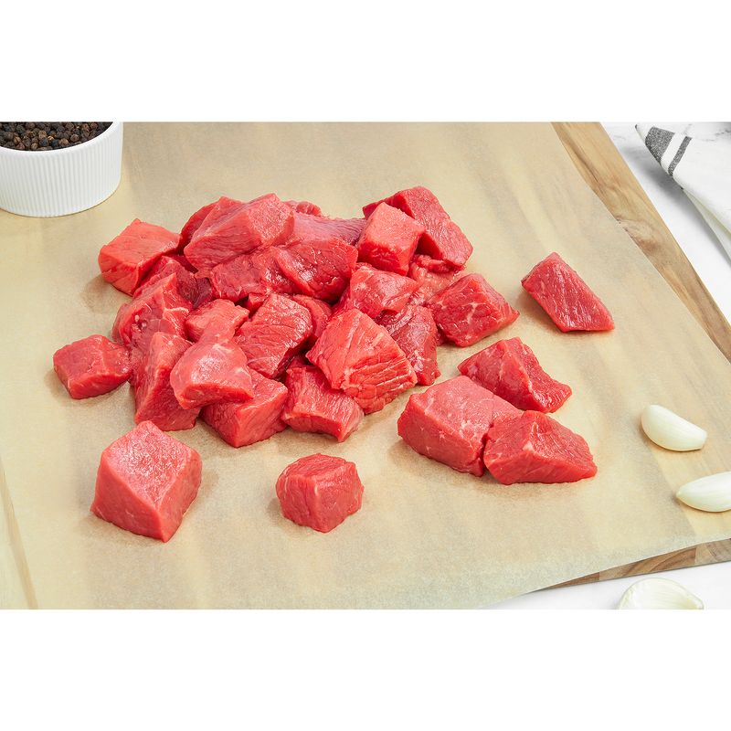 USDA Choice Beef Round Stew, Boneless, Family Pack, Average Weight 3.25 lb Pack